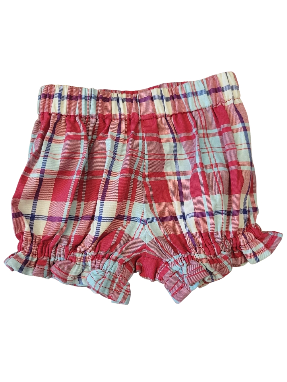 Masala Baby Shorts 100% Madras Cotton Ruffles At Legs Infant Size 3-6 Months